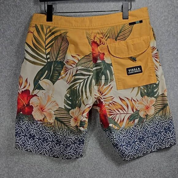 Vissla Swim Trunks Multi Color Floral Surf Size 33 Medium - Picture 3 of 8